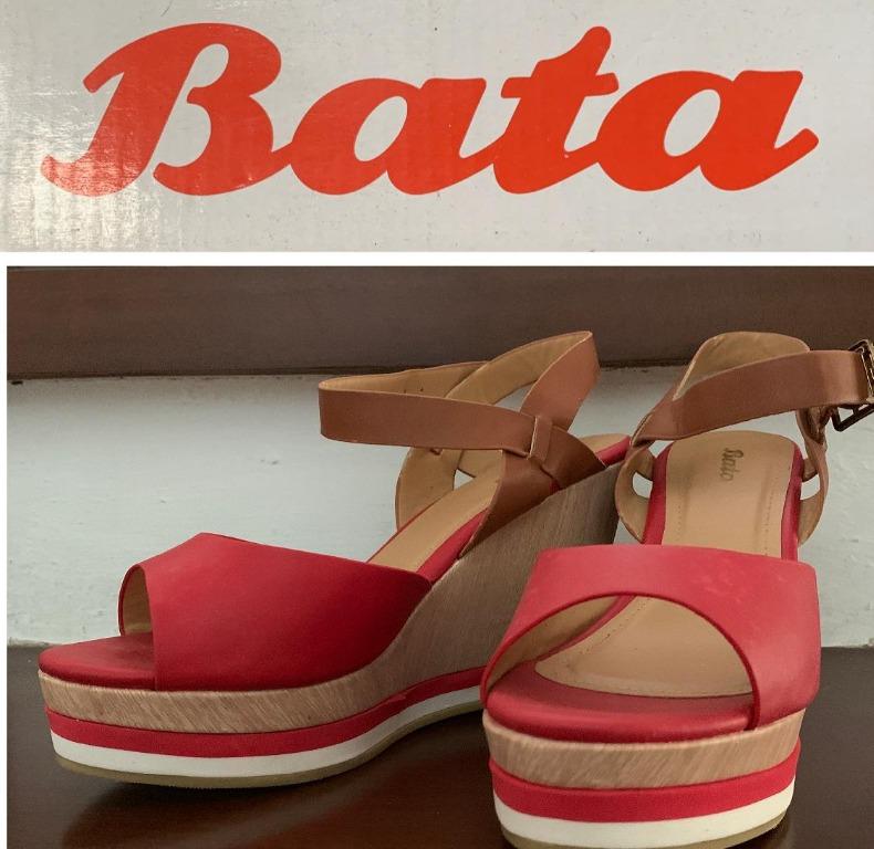 Bata Red Wedge Shoe