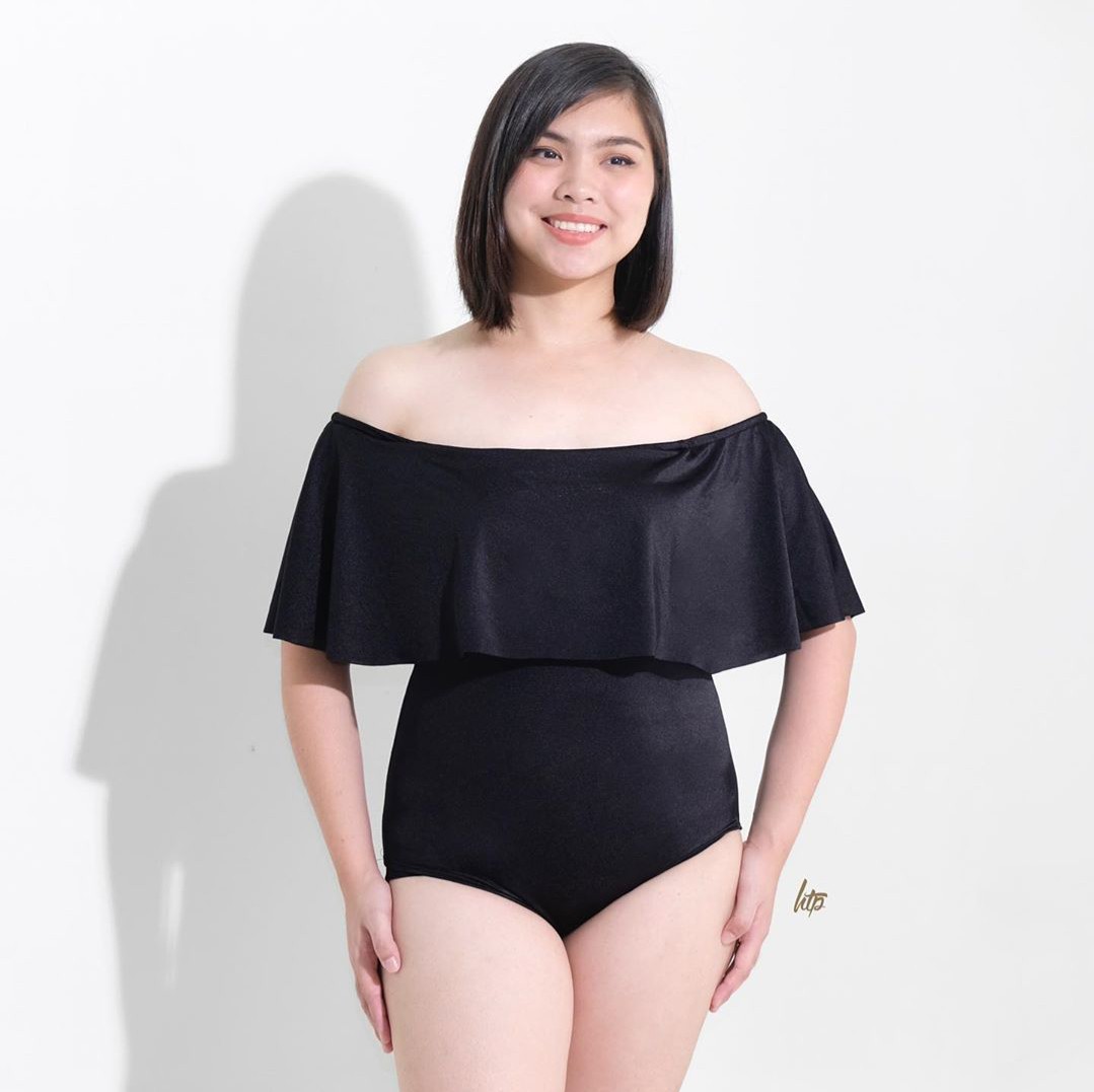 Black off shoulder swimsuit clearance
