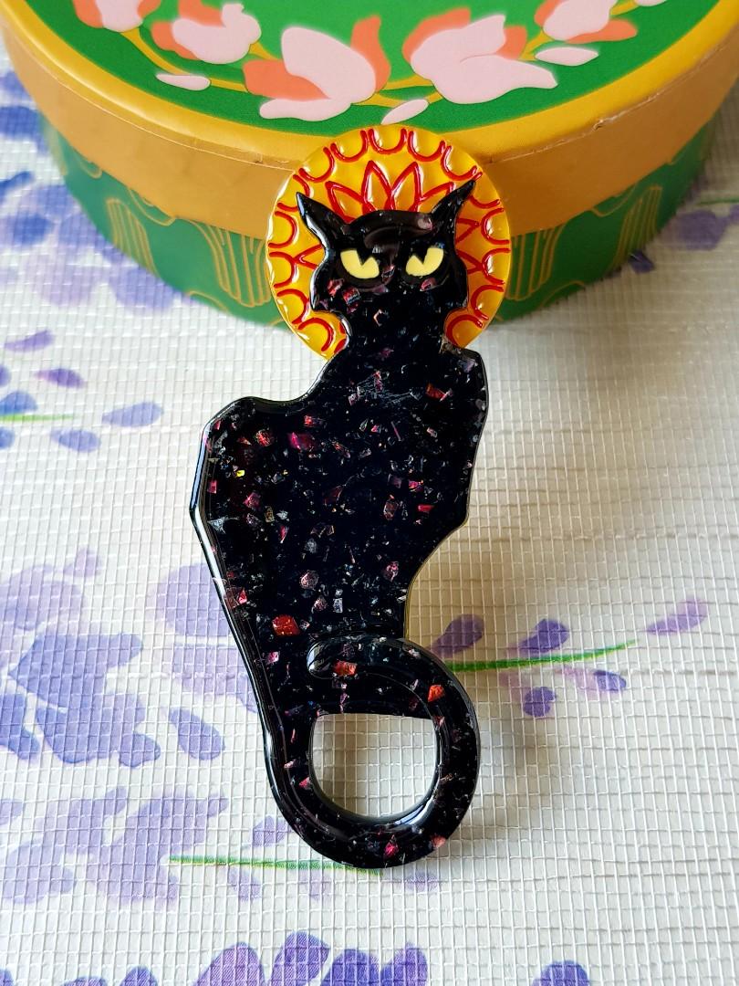 Bnib Erstwilder Art Nouveau Le Chat Noir Brooch Limited Edition Collectible Women S Fashion Jewellery Brooches On Carousell