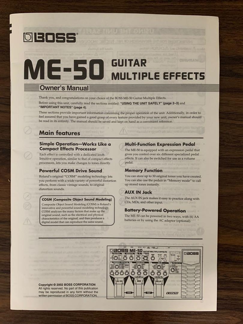 Boss Me 50 Guitar Multiple Effects For Sale Hobbies Toys Music Media Music Accessories On Carousell