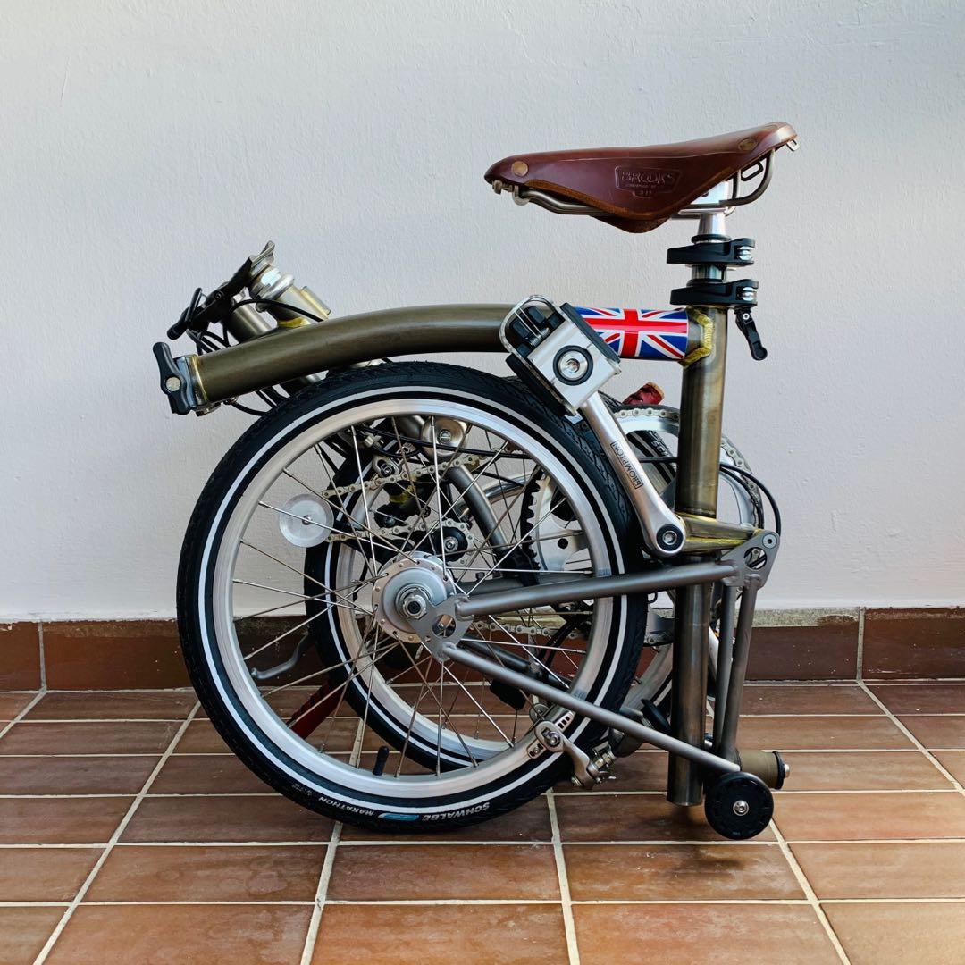 Brompton Raw Lacquer Titanium, Sports Equipment, Bicycles Parts