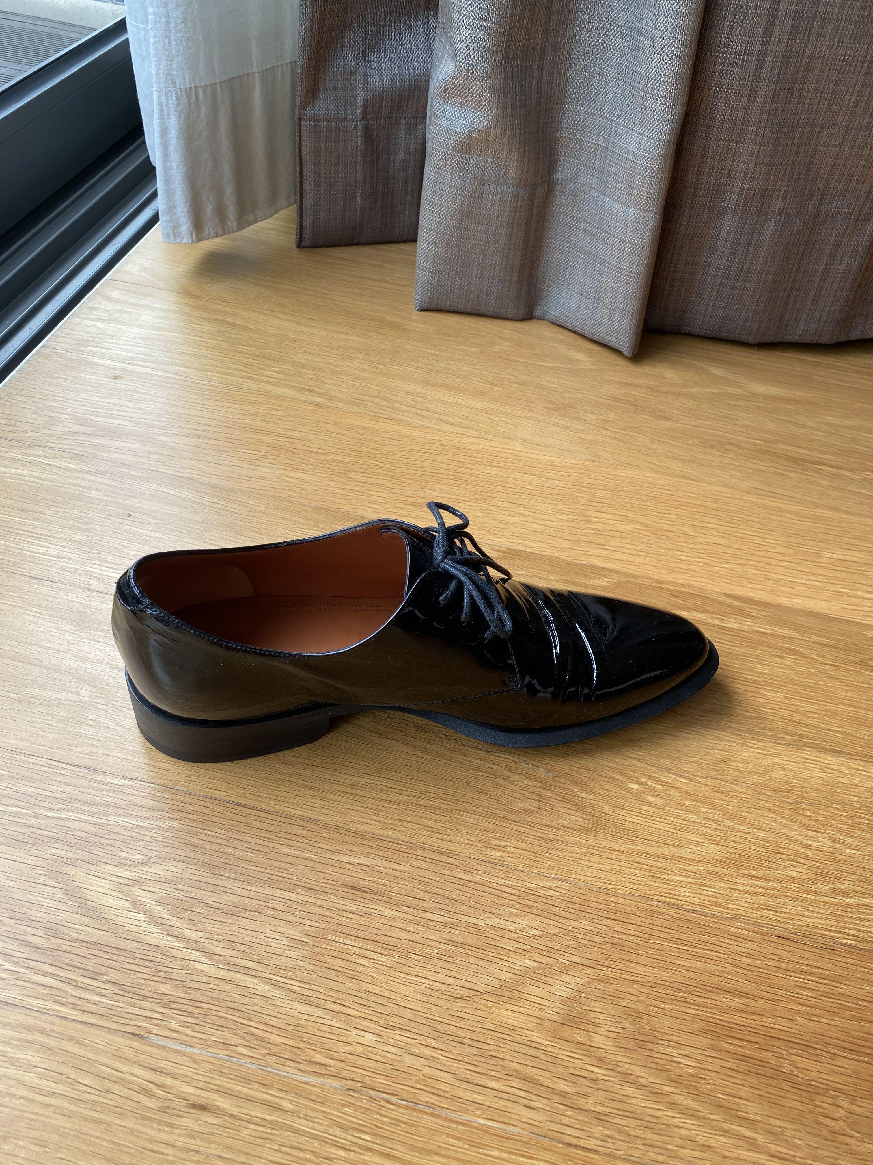 Celine Black Patent Leather Oxford Style
