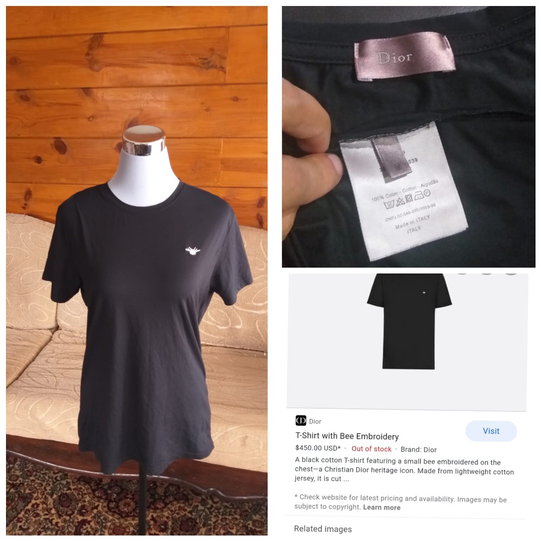 Christian Dior Bee Embroidered Tee, Men 