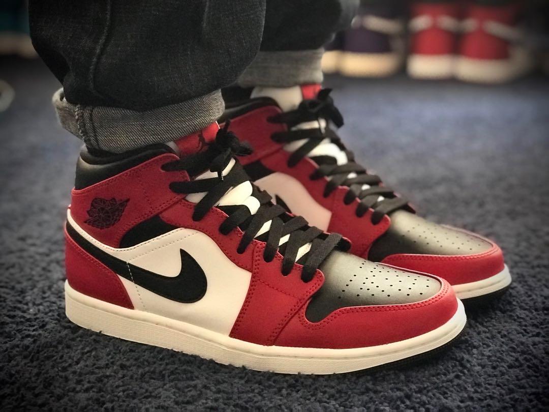 Deal Jordan 1 Chicago Black Toe Mid Men s Fashion Footwear Sneakers on Carousell