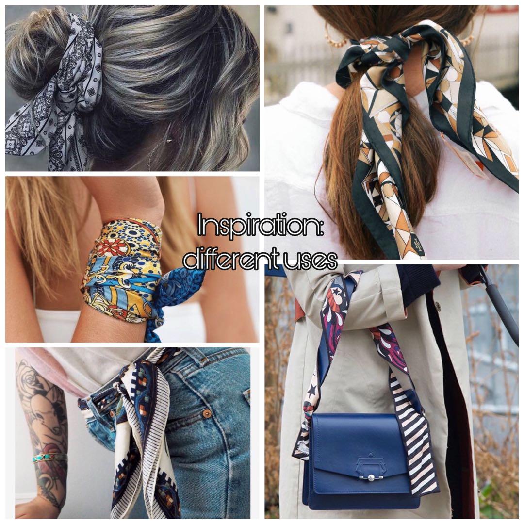 Dior Twilly (for hair, wrist, bag, clothes) (Category: Hair Accessories) located in Taguig. Submitted by annebydesign (Listing ID 1031255821, Image 3). Description: CD Paris Shooting Star Constellation Silk Scarf/Twilly 💛 •Sold at Posh for $75 •On hand, brand new for ₱150 Great for personal use of Xmas gift or even for exchange gift 🎁 Last photo is the Orig Paris scarf #scarfstyle #scarffashion #silkheadscarf #bagaccessories #silkscarf.