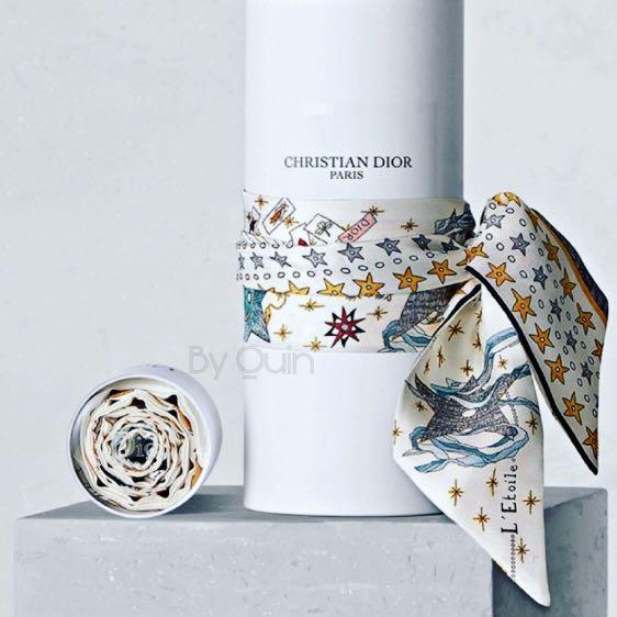 Dior Twilly (for hair, wrist, bag, clothes) (Category: Hair Accessories) located in Taguig. Submitted by annebydesign (Listing ID 1031255821, Image 2). Description: CD Paris Shooting Star Constellation Silk Scarf/Twilly 💛 •Sold at Posh for $75 •On hand, brand new for ₱150 Great for personal use of Xmas gift or even for exchange gift 🎁 Last photo is the Orig Paris scarf #scarfstyle #scarffashion #silkheadscarf #bagaccessories #silkscarf.