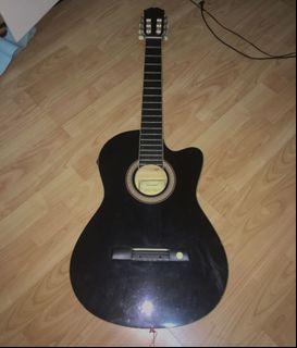 Electric-Acoustic Black Guitar Body 🌟 FOR PARTS ONLY