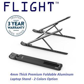 Flight Quality Aluminum Portable Laptop Stand Laptop Mount Adjustable Upgraded 4mm Thick Profile Free Pouch