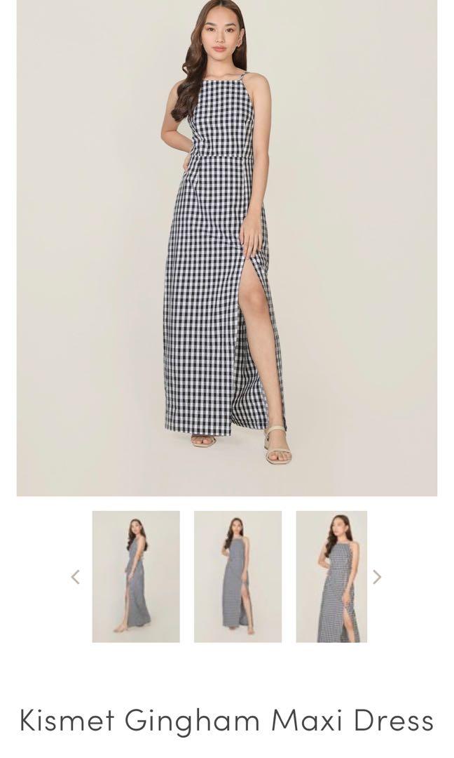 gingham halter dress