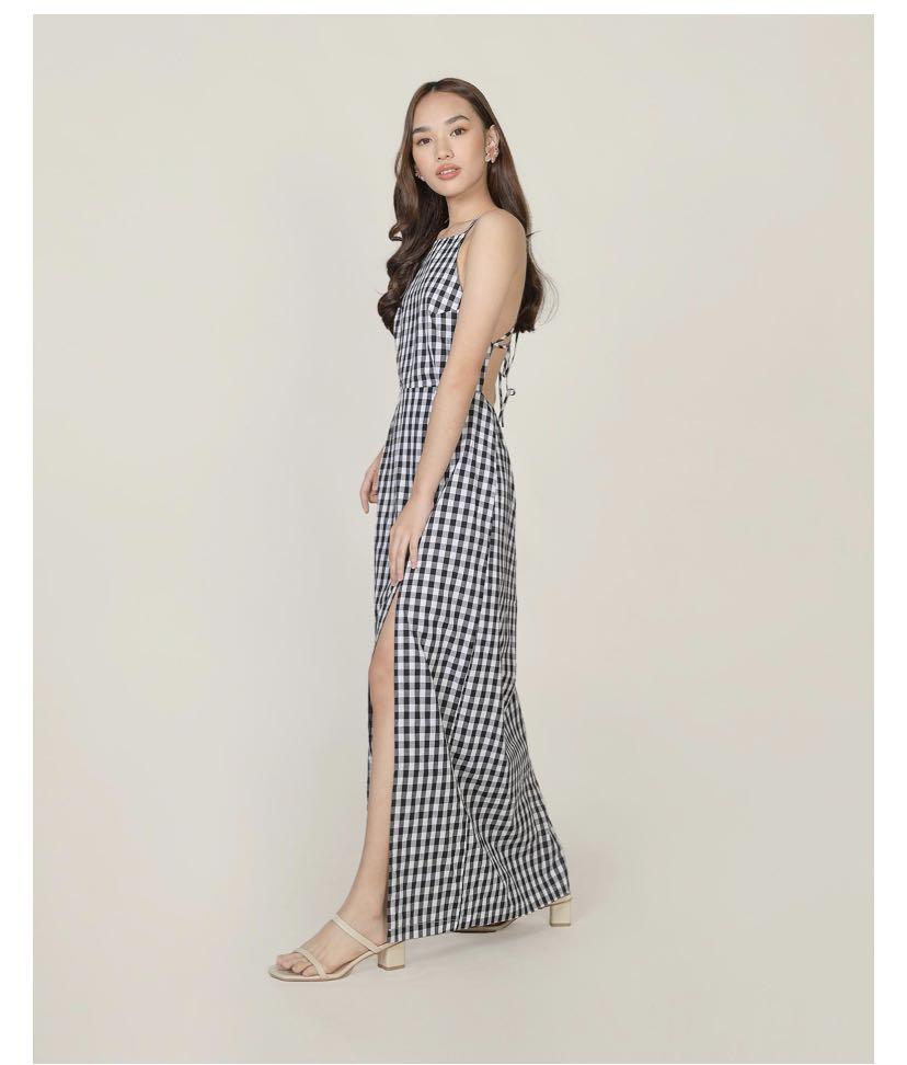 Gingham Halter Dress Women s Fashion Tops Sleeveless on Carousell