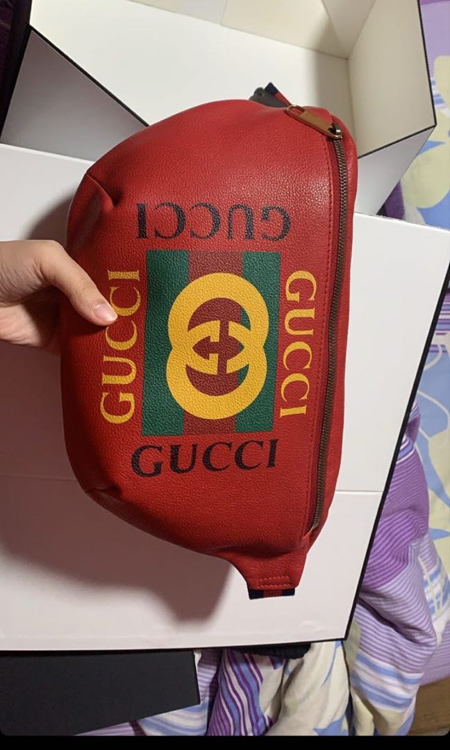 gucci red waist bag