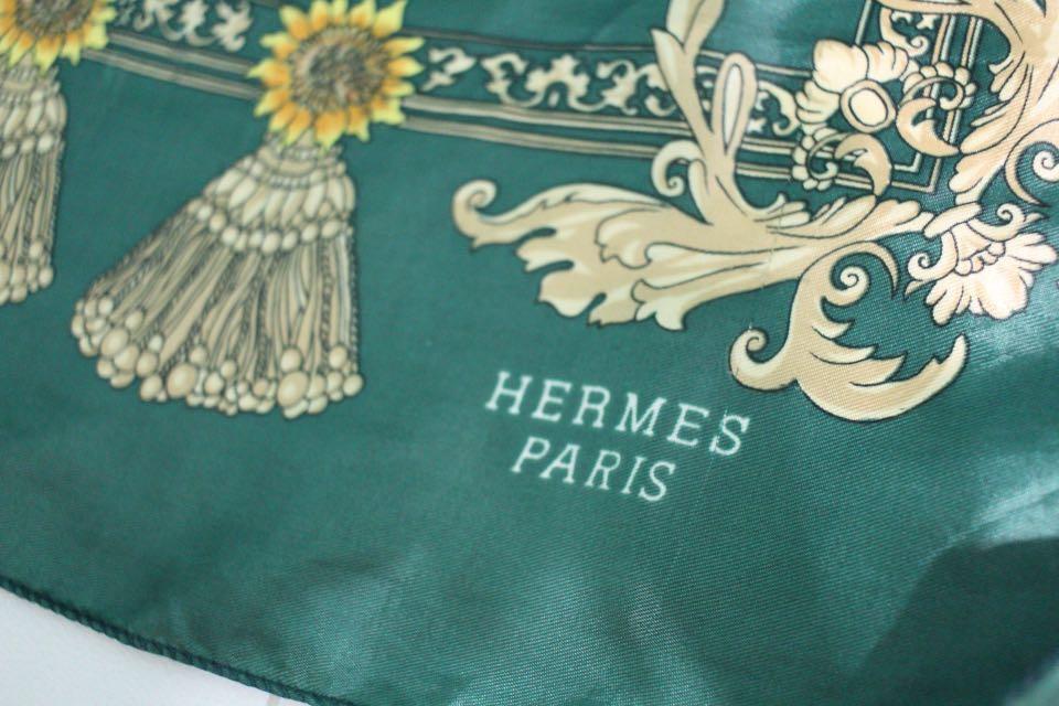 Hermes green silk scarf clearance