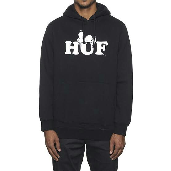 Huf x Peanuts Hoodie Original Fesyen Pria Pakaian Baju Luaran