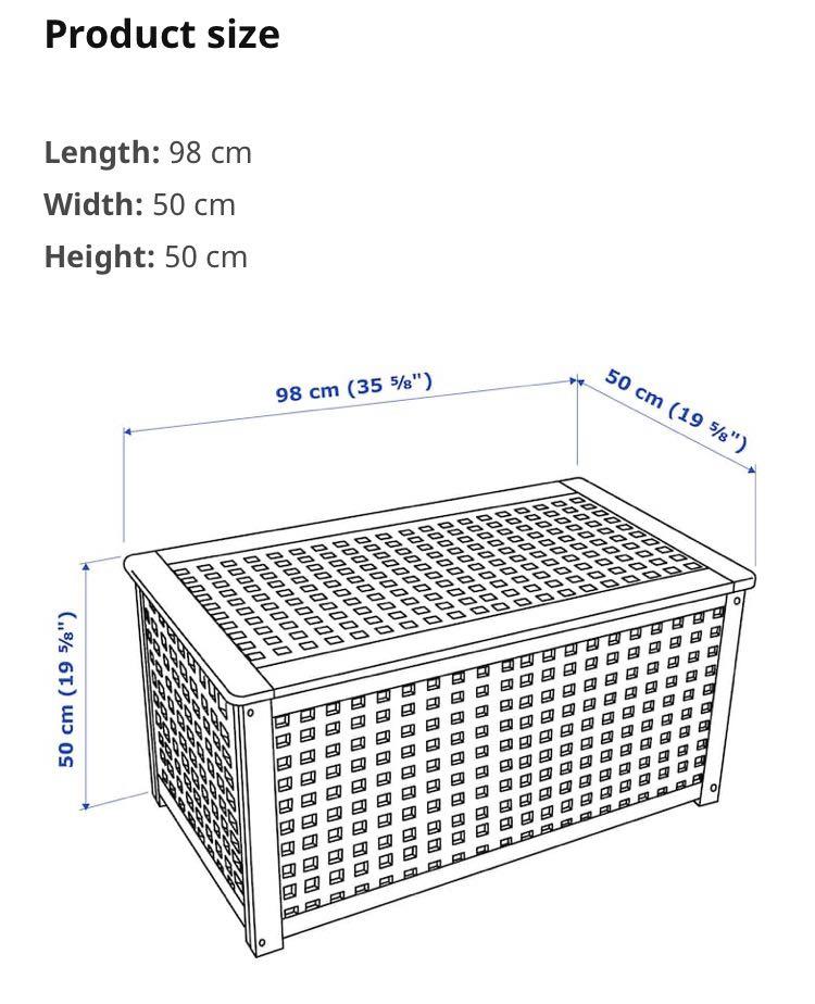 IKEA HOL wooden chest table chair storage, Furniture & Home Living