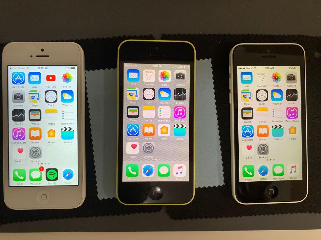 iPhone Bundle!! 2 iPhone 5c 8GB and 1 iPhone 5c 16GB (Category: Others) located in Quezon City. Submitted by customizter (Listing ID 1031250278, Image 1). Description: iPhone 5c 8GB White iPhone 5c 8GB Yellow iPhone 5c 16GB White Custom Factory Unlocked No iCloud issues Good Battery Smooth Preloved.