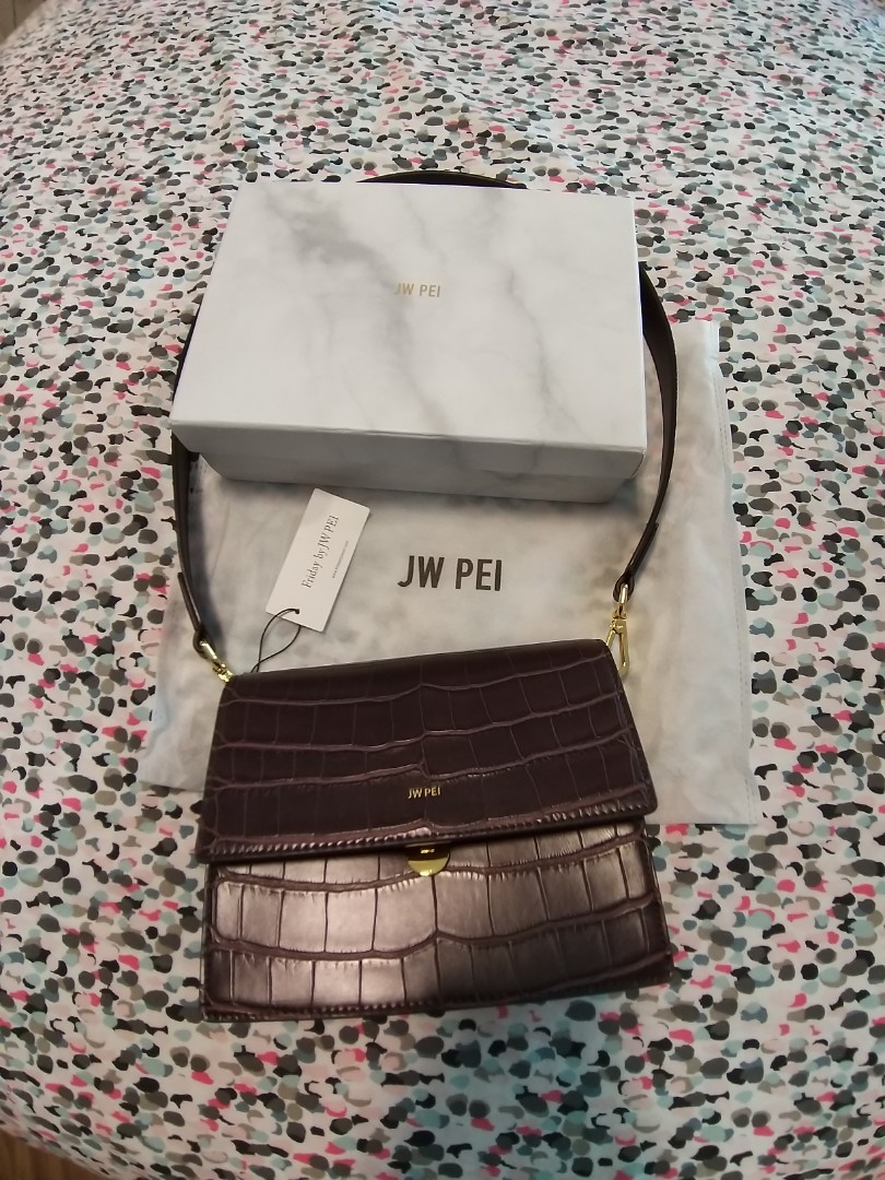 jw pei brown croc bolsa