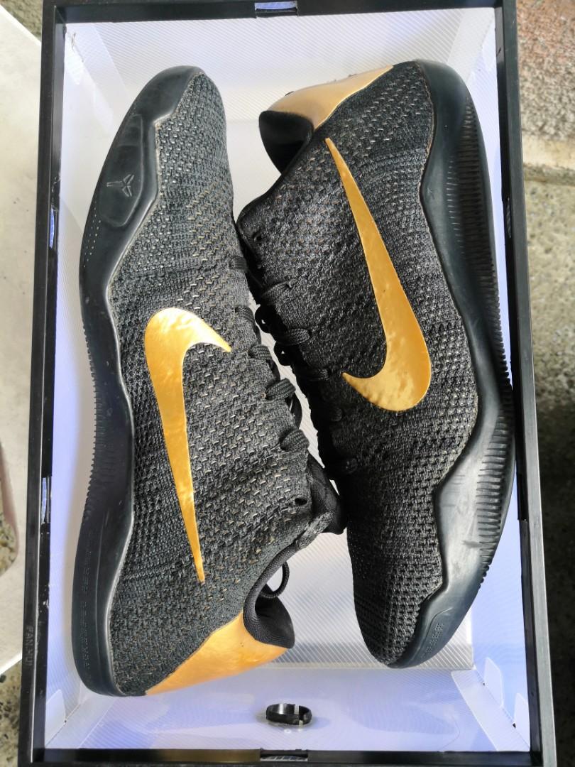 Kobe 11 Nikeid Black/Gold, Men'S Fashion, Footwear, Sneakers On Carousell