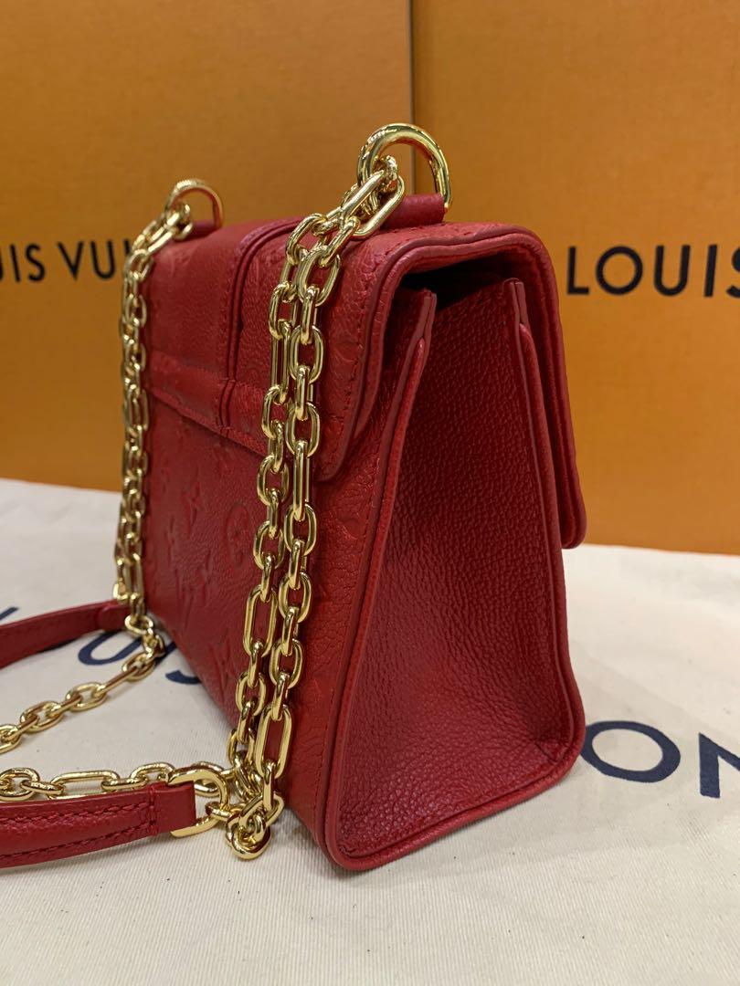 Saint sulpice leather handbag Louis Vuitton Red in Leather - 29723087