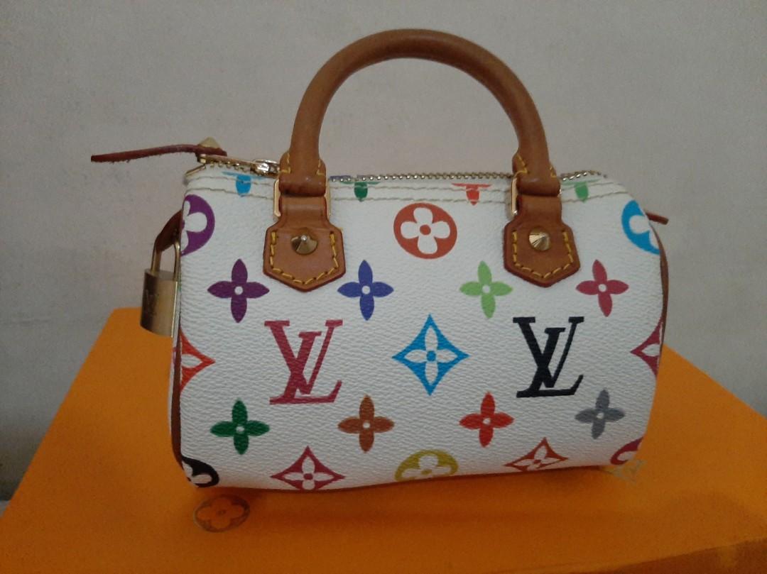 Louis Vuitton x Takashi Murakami Speedy HL Monogram (Without Accessories)  Mini White Multicolor in Canvas with Brass - US