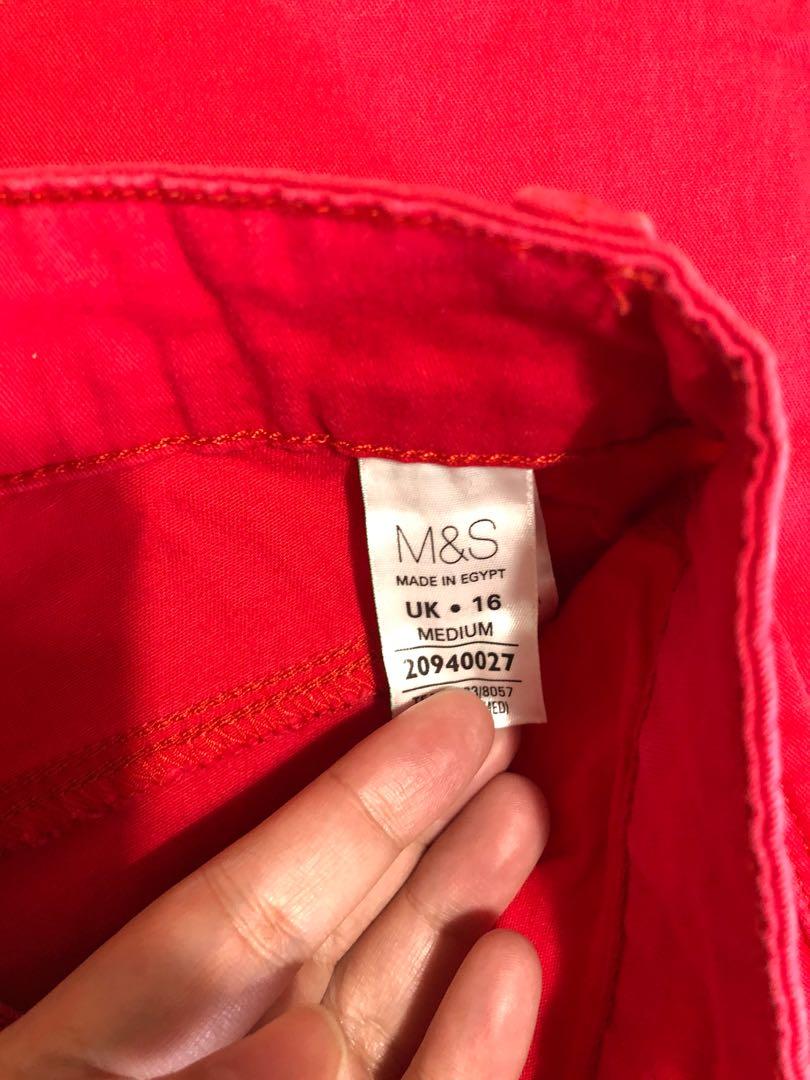 marks and spencer red jeans