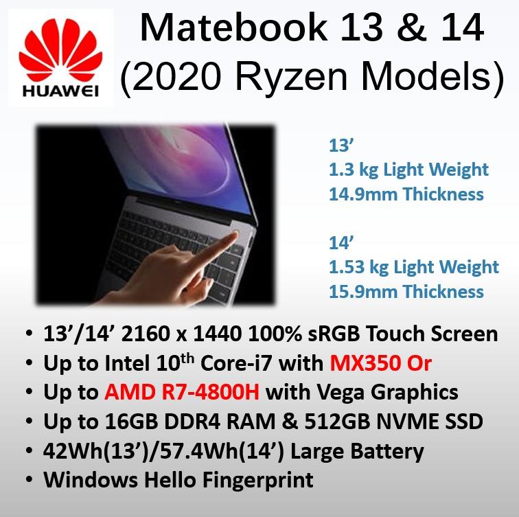 Matebook 13 14 By Huawei Amd Ryzen 4000 4600h 4800h Intel 10th Electronics Computers Laptops On Carousell