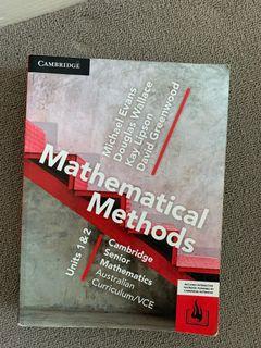 Maths methods Unit 1&2 textbook