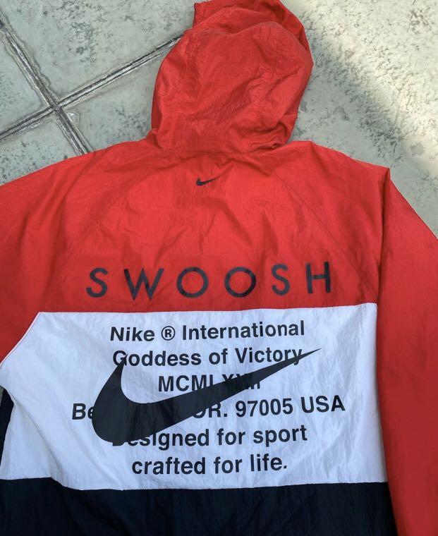 Nike double swoosh on sale jacket red
