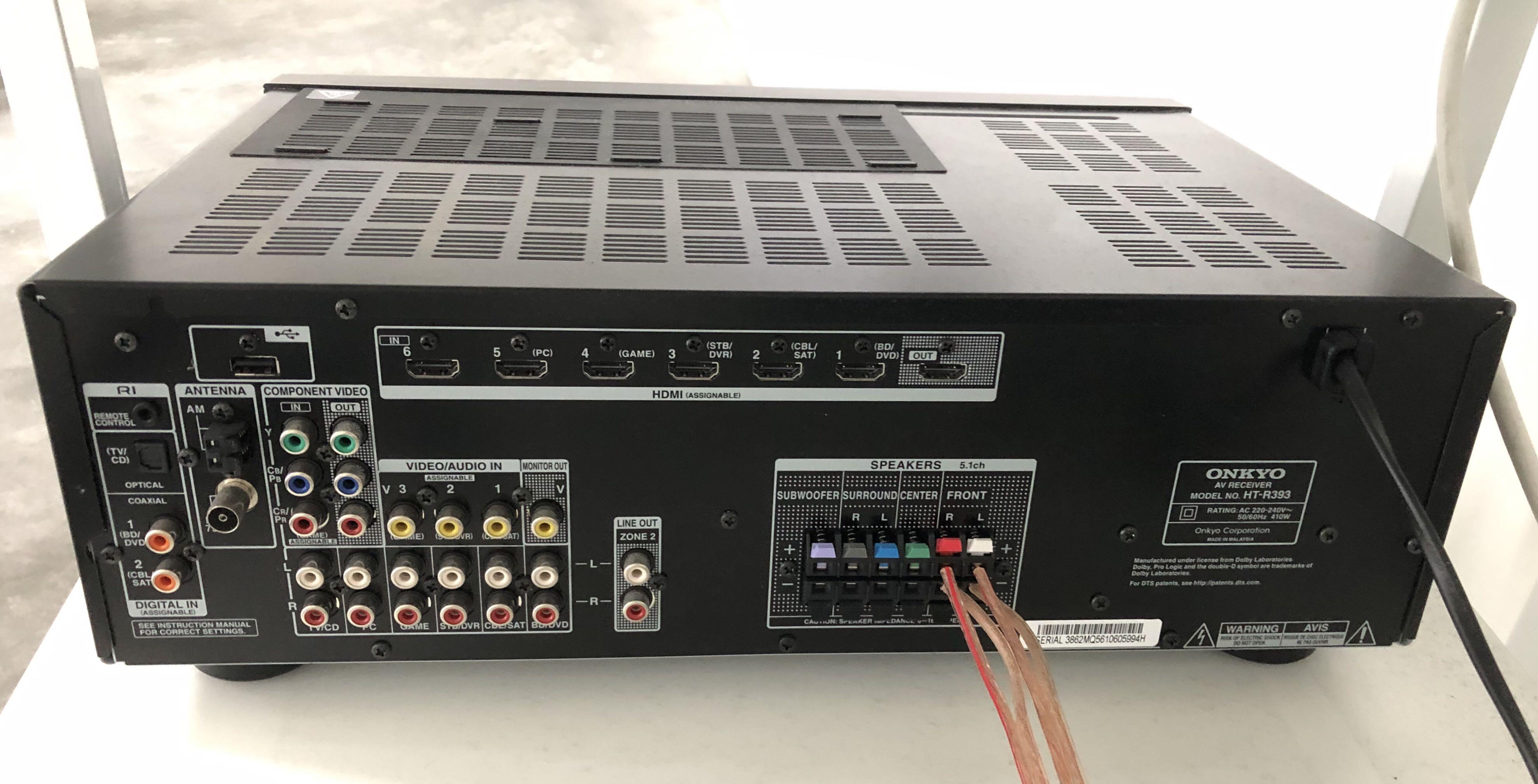 Onkyo HTR393 5.1 Channel Home Theater Receiver & Speaker Package