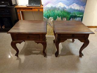 Pair of Solid Wood End Tables