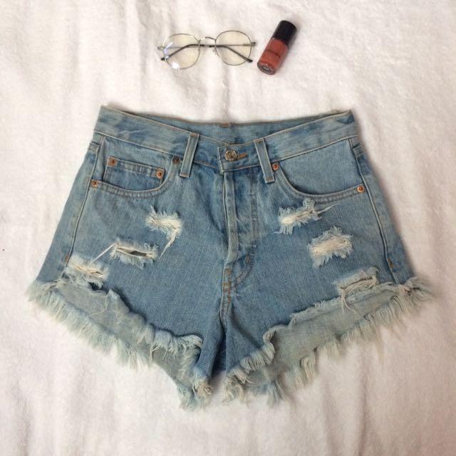 ripped denim short shorts