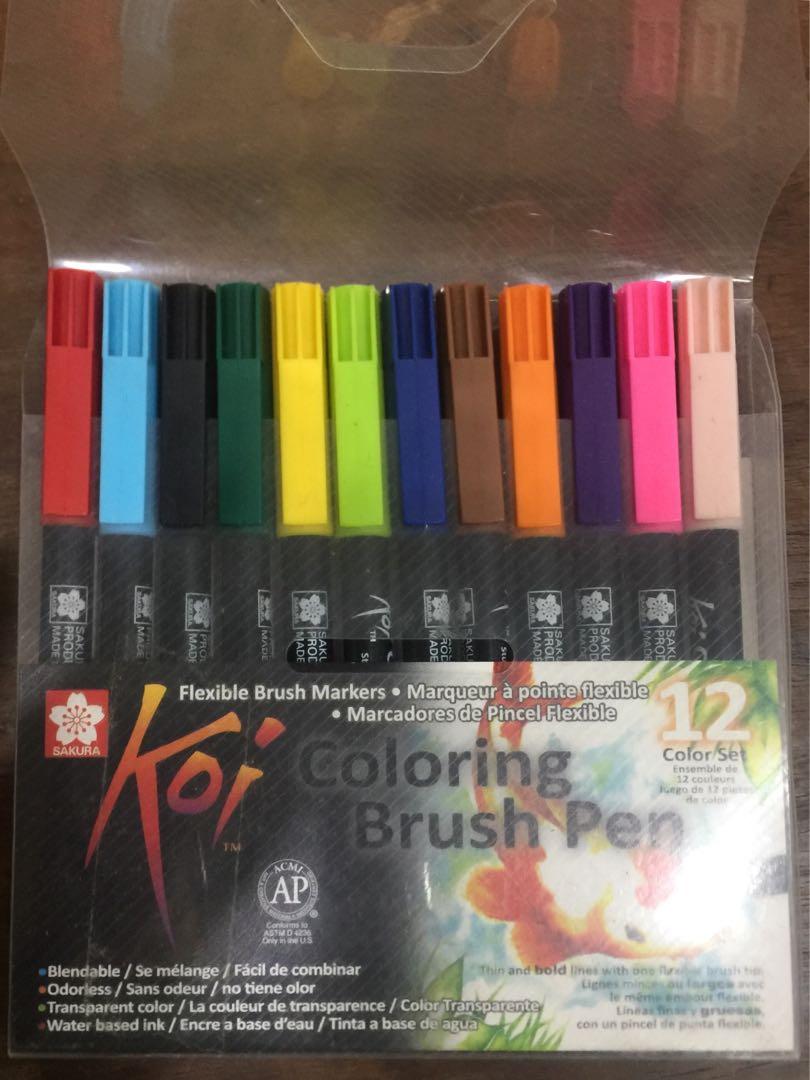 Sakura Koi Coloring Brush Pen Set Of 12 Design Craft Craft Supplies Tools On Carousell