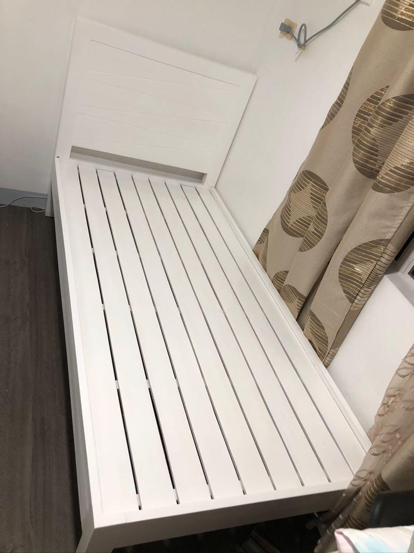 SINGLE BED FRAME (GMELINA WOOD), Furniture & Home Living, Furniture