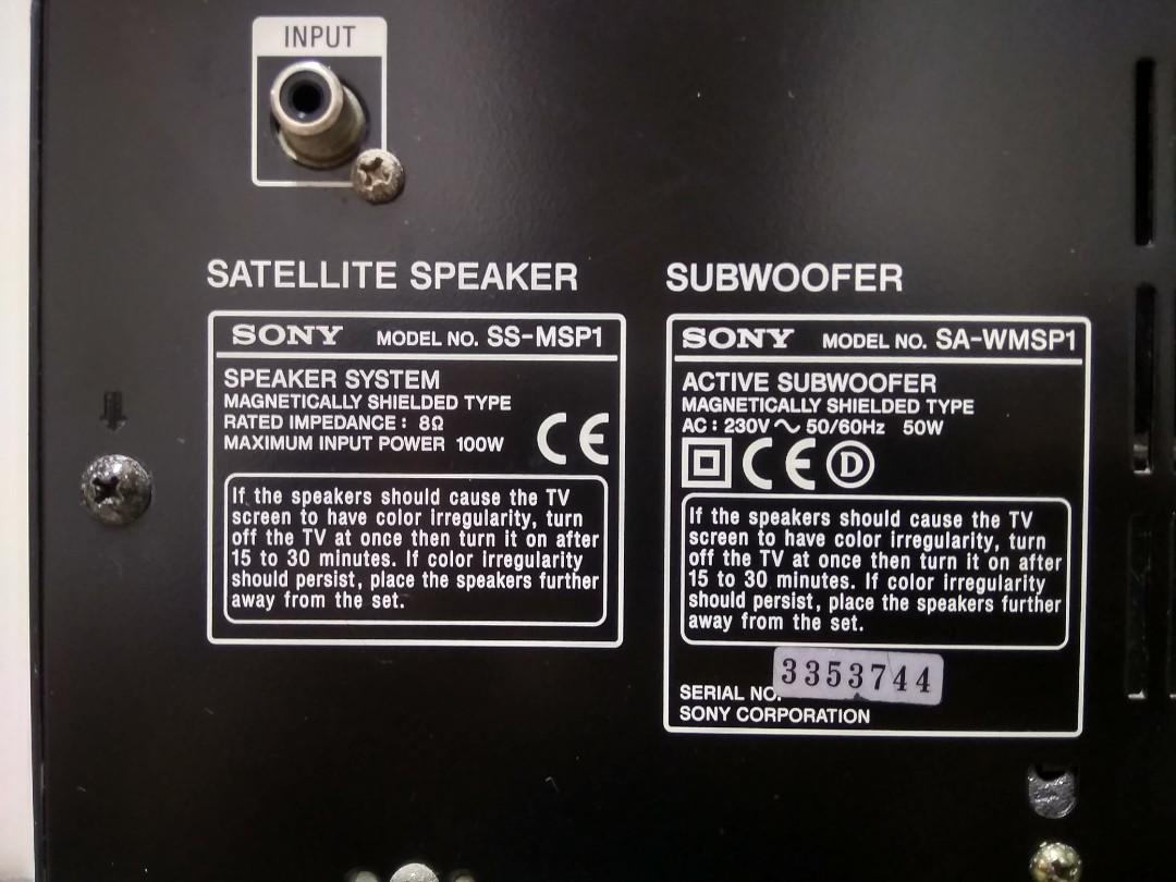 Sony ss msp1 best sale subwoofer