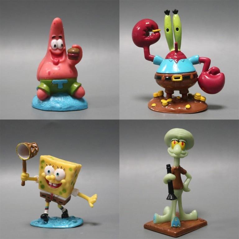SpongeBob SquarePants Action Figures Kid Display Figurines Toy Cake Topper Decor 