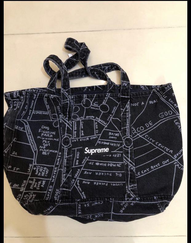 Supreme denim cheap tote