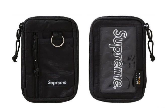 supreme small zip pouch black