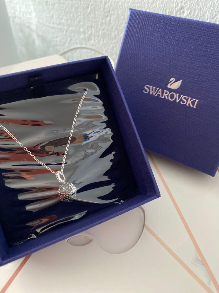 Swarovski Lollypop Necklace Gray Rhodium Plated Women s Fashion Jewelry Organisers Necklaces on Carousell