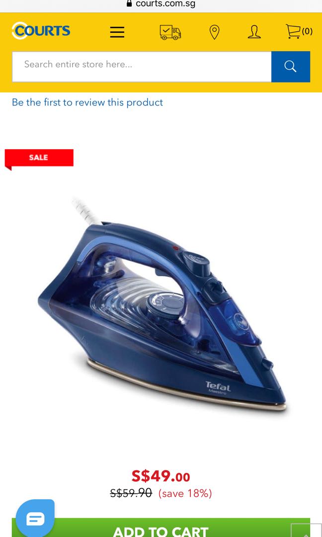 tefal maestro fv1848 steam iron