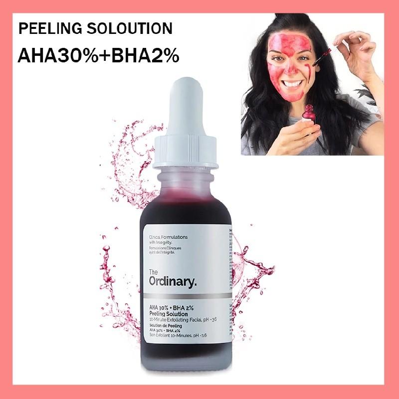 The Ordinary AHA 30% BHA 2% Peeling Solution (Category: Face Care) located in Quezon City. Submitted by beautyskin_mnl (Listing ID 1031439293, Image 2). Description: The Ordinary. AHA 30% + BHA 2% Peeling Solution Facial Serum Remove Acne Scars Whitening Skin Care 30ml. Description: Alpha Hydroxyl Acid (AHA) exfoliate the skin's top most surface for a brighter and more even look. Beta Hydroxyl Acid (BHA) exfoliate the skin more deeply to clear fo