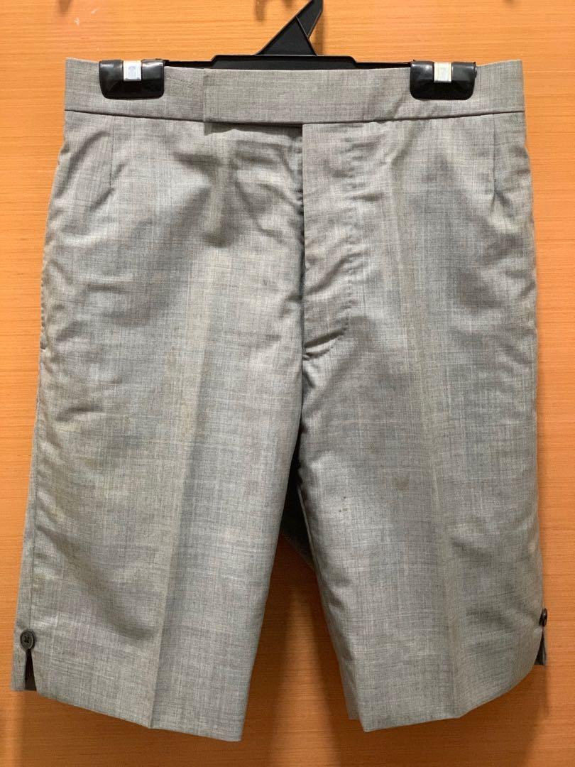Grey short trousers clearance