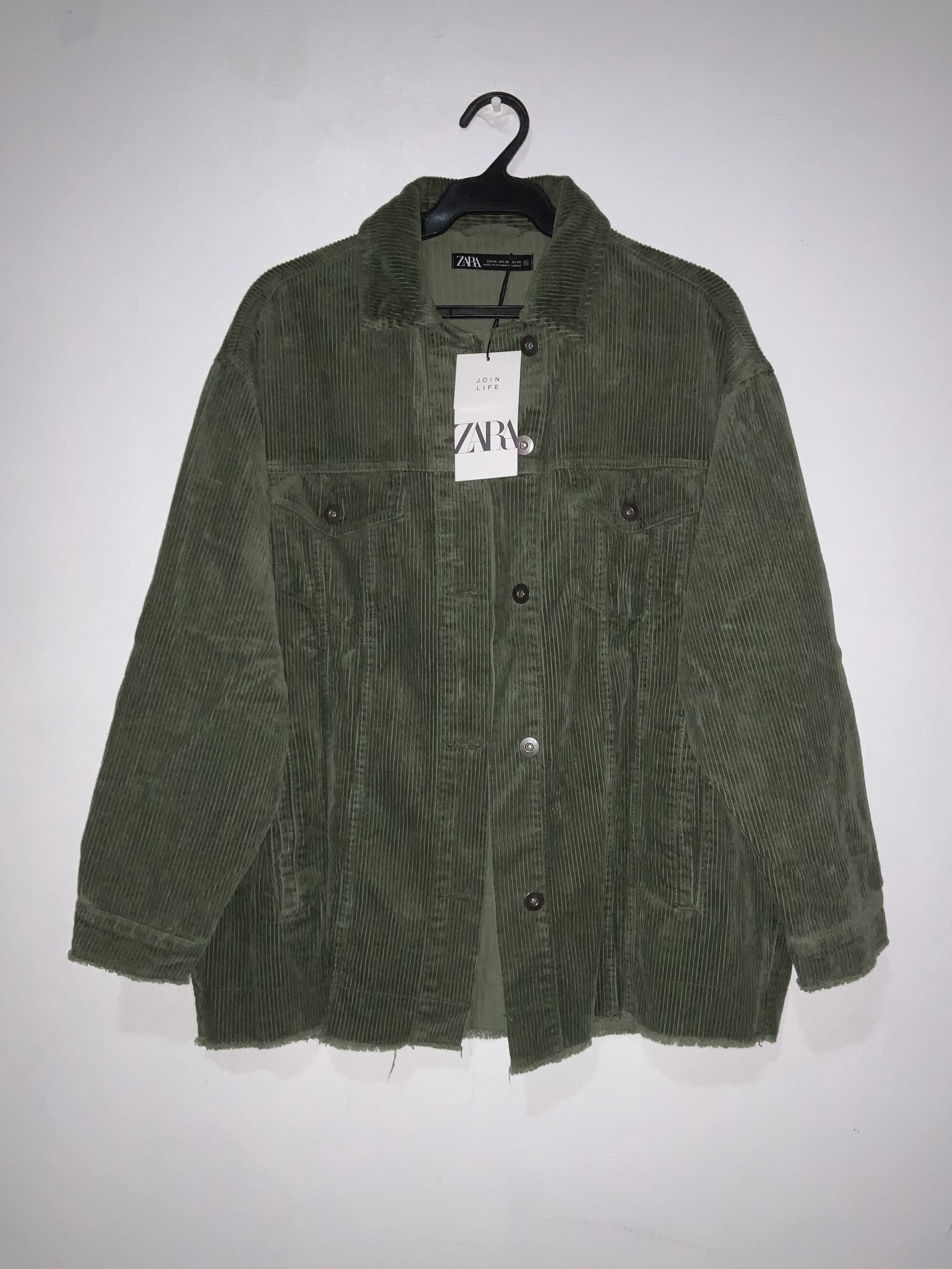 zara green corduroy jacket
