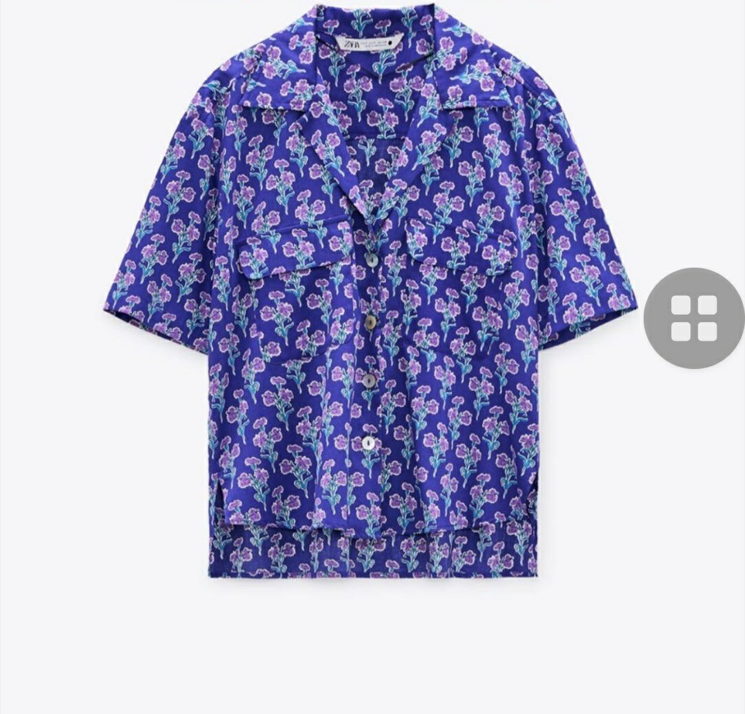 zara sale floral shirt purple