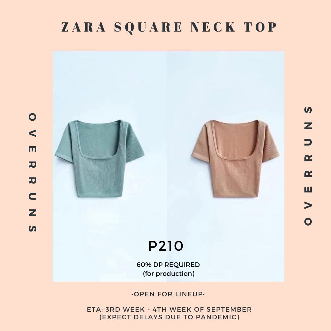 zara square neck top