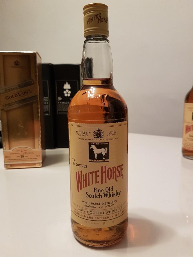70s 白馬威士忌White Horse Fine Old Scotch Whisky 750ml 43%, 嘢食