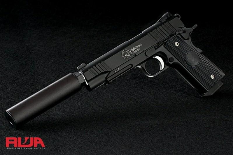 Airsoft RWA Nighthawk Custom COVERT OPS 1911 with flashlight and laser