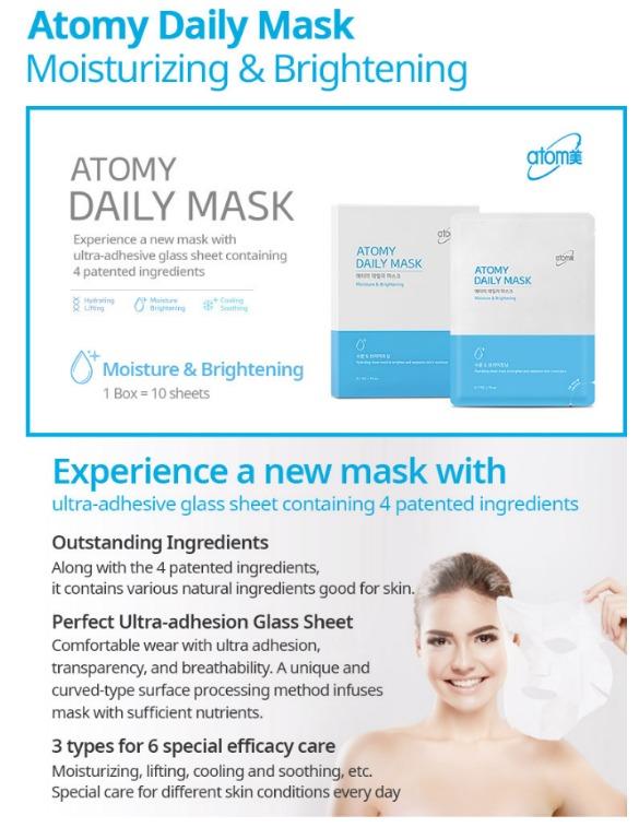 Atomy Daily Mask Moisture and Brightening, Health & Beauty, Face & Skin