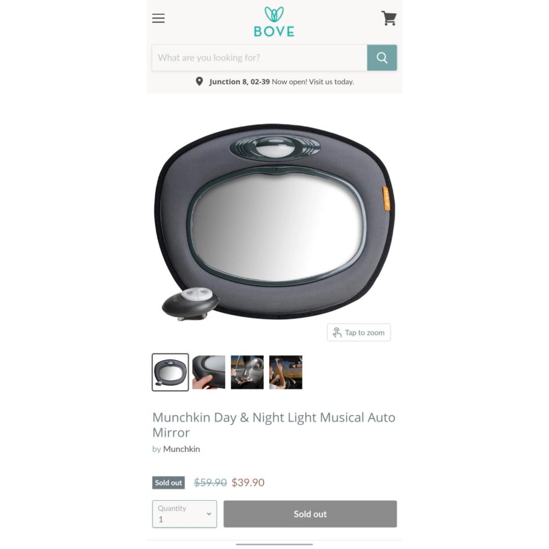 BN Brica Day Night Light Musical Auto Car Mirror Babies Kids Going Out Car Seats on Carousell