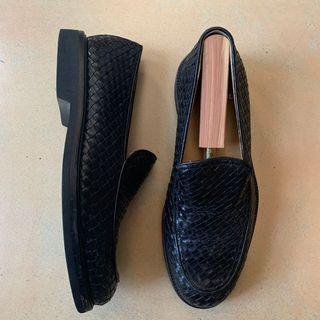Bruno Magli Black Woven Loafers