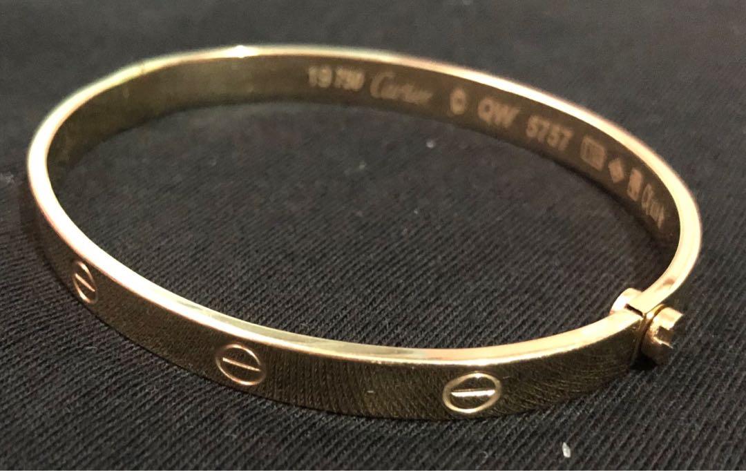 10g 18k gold Cartier inspired love bangle Women s Fashion