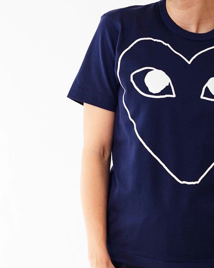 dark blue cdg shirt
